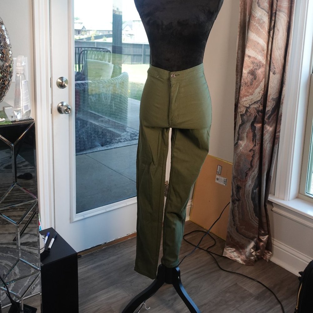 green khaki jegging